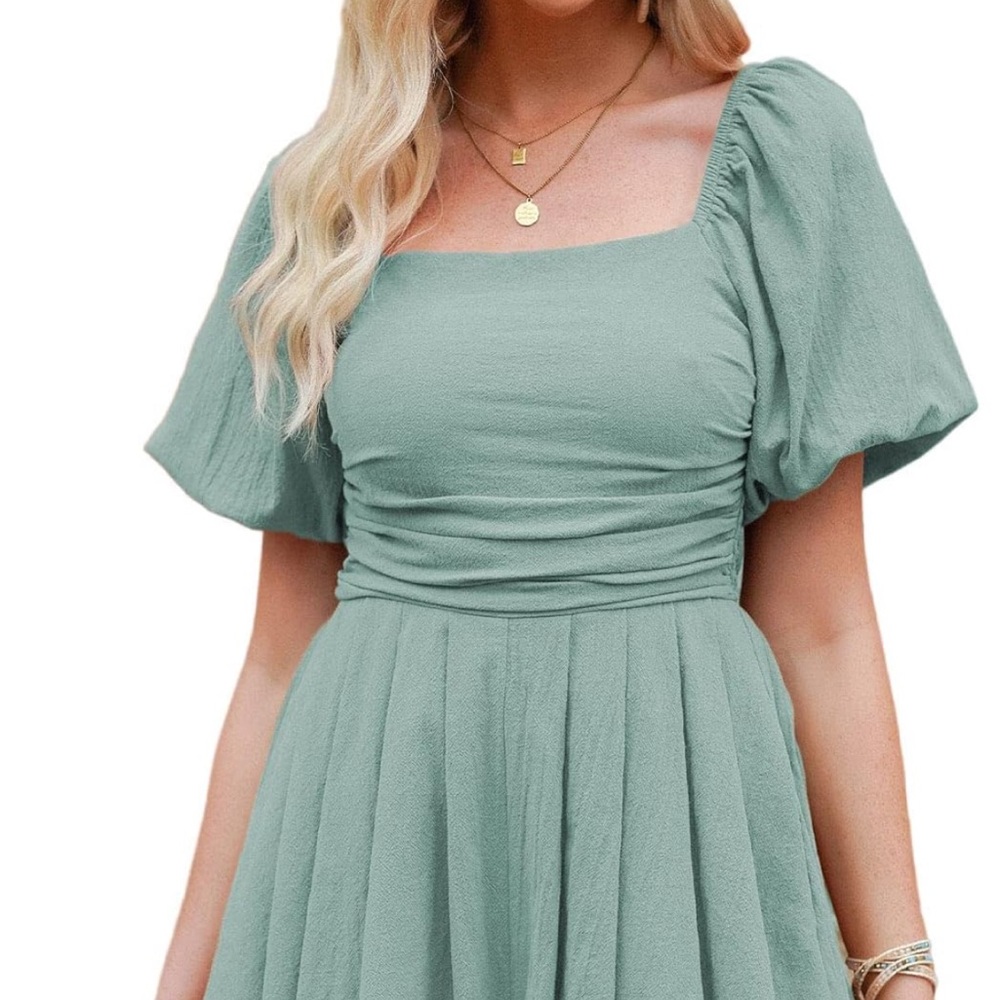 AlvaQ Women's Rompers Cute Puff Sleeve SZ Medium